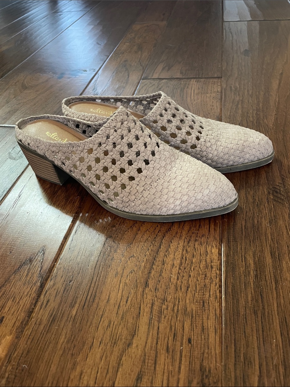 Altar’d State Woven Taupe Mule Heels